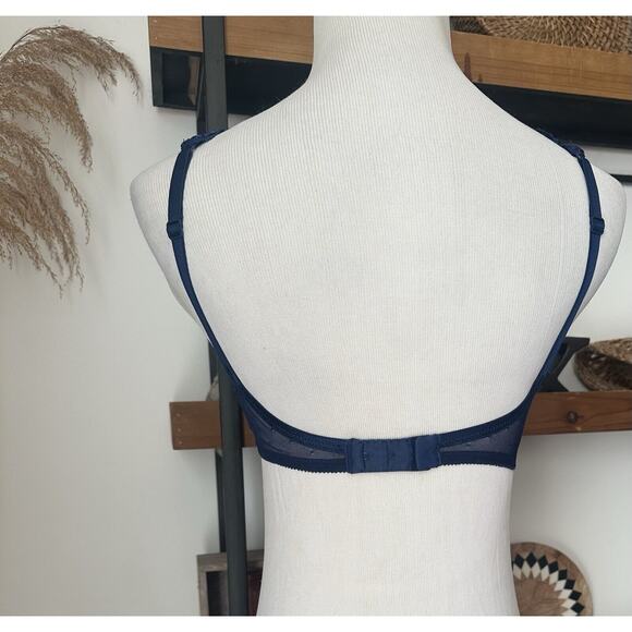 Vintage Delicates Size 34B Navy Blue Lace Bra - Picture 4 of 6
